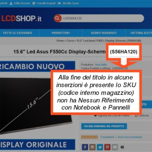 15.6 Asus F550Lc Lcd Display Schermo Hd Led 30 Pin Edp (356EH490) - LcdShop.it